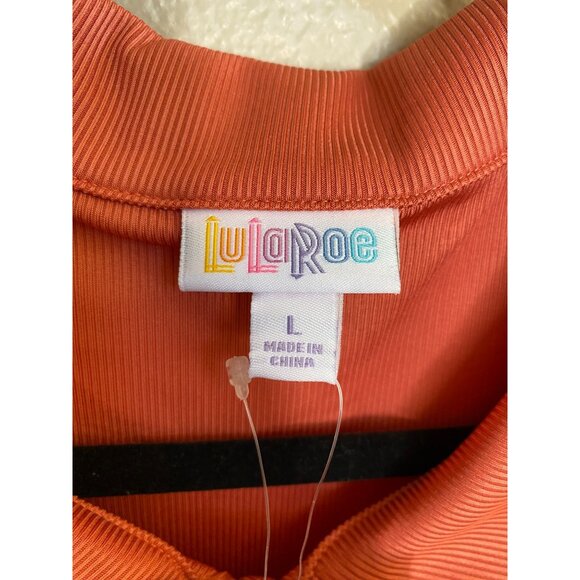 LuLaRoe Womens Collared Button-Down Short Sleeve Dress Coral Large NEW Polyester - Picture 3 of 7